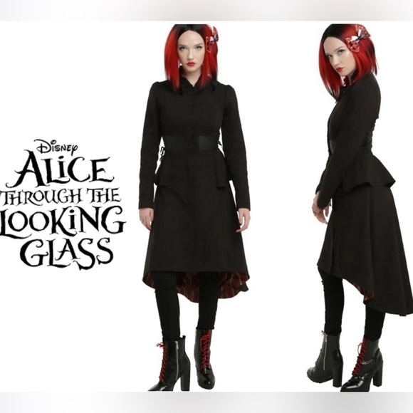 Disney Alice Through The Looking Glass Red Queen Trench Coat Hot Topic Size LG - Picture 1 of 16